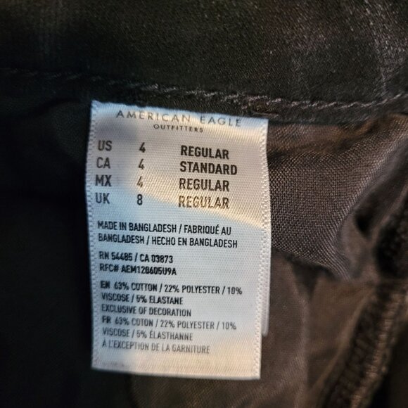 American Eagle Jeans 4 R Jegging Super Hi Rise 360 Next Level Stretch Black Wash - Picture 6 of 12